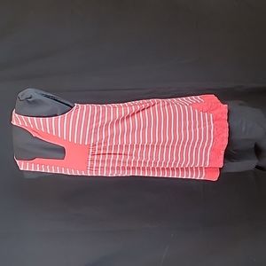 J Crew 100% Cotton Square Neck Shift/Tunic Dress w/POCKETS Sz XS Pink & White